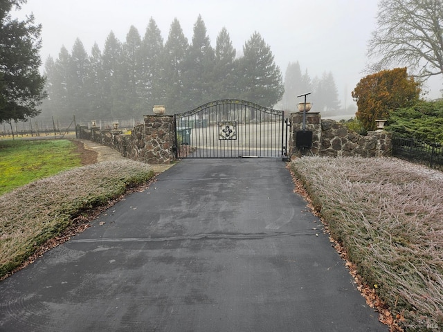 view of gate with fence