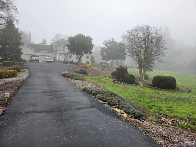 view of street featuring aphalt driveway