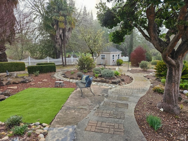 view of yard featuring fence