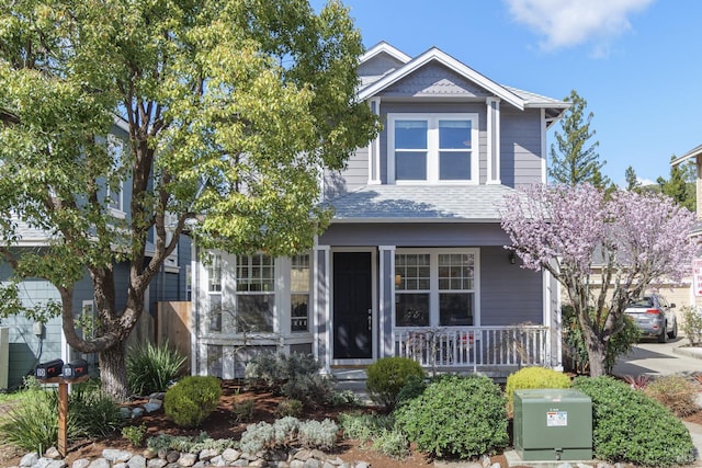8 June Ct, Fairfax, CA 94930 - view of front of house featuring a porch and a shingled roof