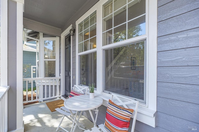 view of patio featuring covered porch