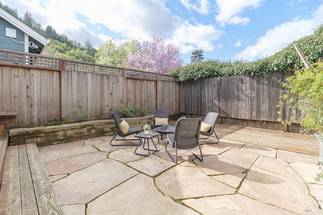 view of patio with a fenced backyard