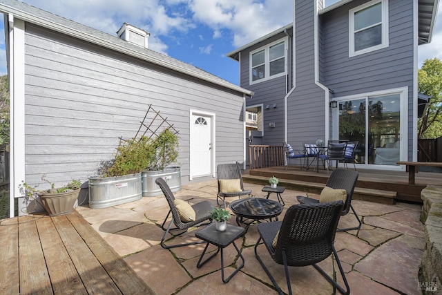 8 June Ct, Fairfax, CA 94930 - view of patio featuring an outdoor fire pit and a wooden deck