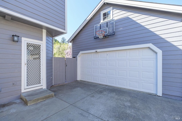 view of garage