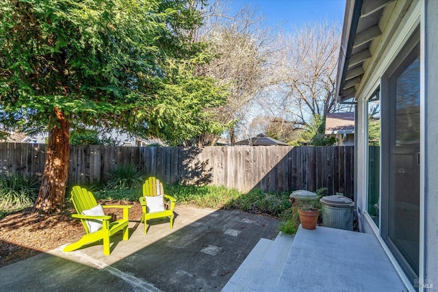 view of patio / terrace featuring a fenced backyard