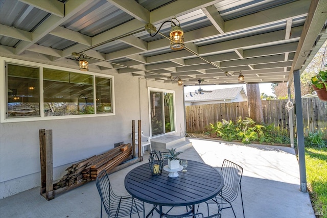 view of patio / terrace with fence