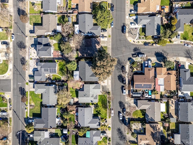 drone / aerial view with a residential view