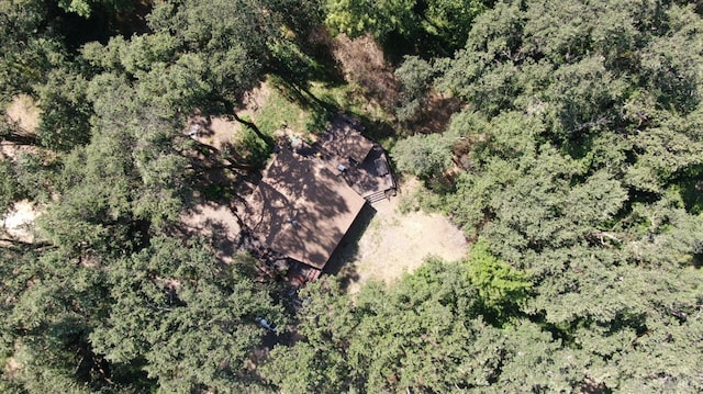 aerial view with a wooded view