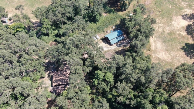 bird's eye view featuring a forest view