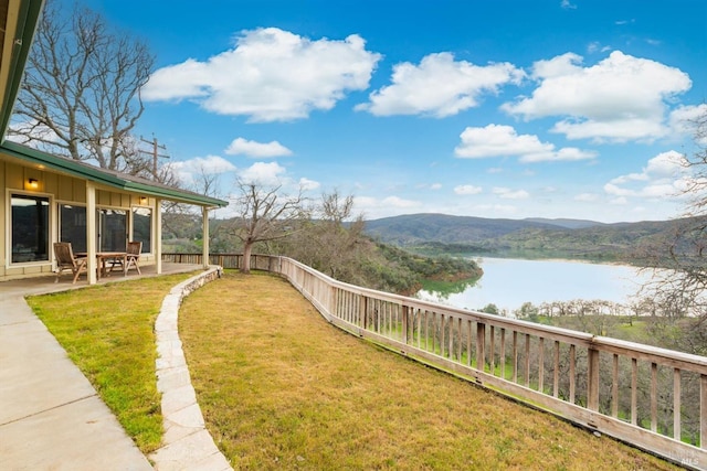 1011 Steele Canyon Rd, Napa, CA 94558 - view of yard featuring a water and mountain view and a patio