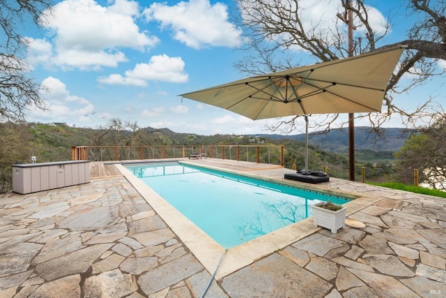 1011 Steele Canyon Rd, Napa, CA 94558 - swimming pool featuring a patio area and a mountain view