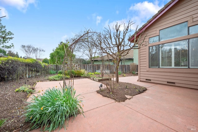 view of patio with a fenced backyard