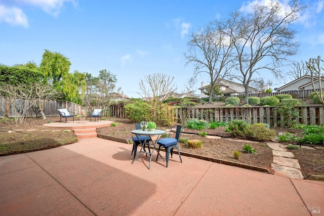 view of patio with a fenced backyard