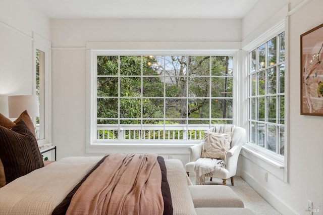 bedroom with multiple windows and baseboards