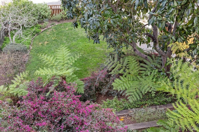 view of yard featuring fence