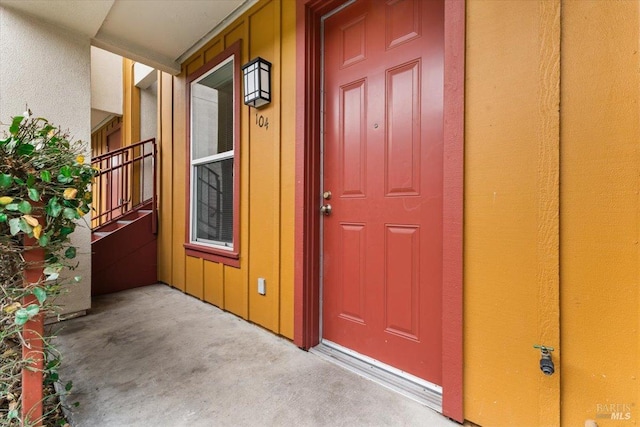 entrance to property with board and batten siding