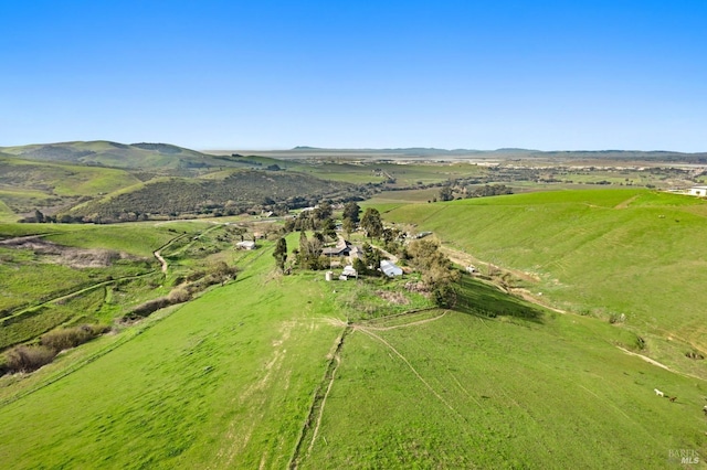 bird's eye view featuring a mountain view