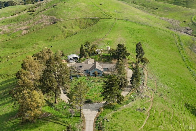 aerial view featuring a rural view