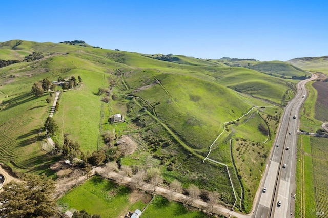 aerial view featuring a mountain view