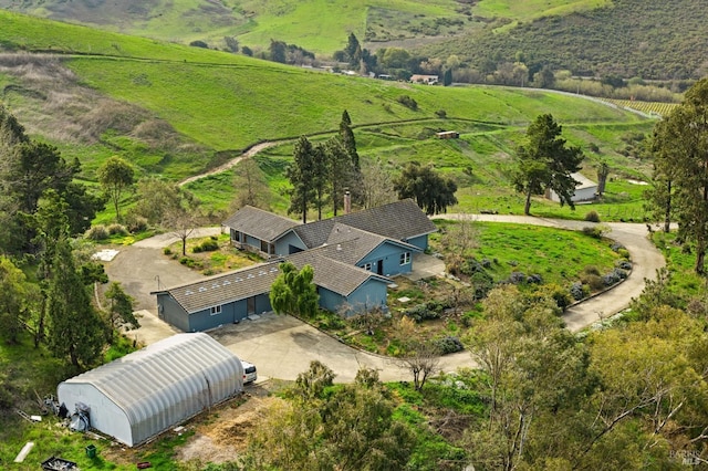 bird's eye view featuring a rural view