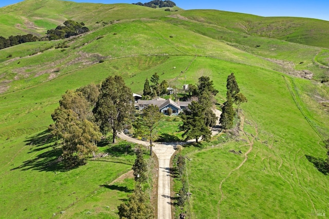 drone / aerial view with a rural view