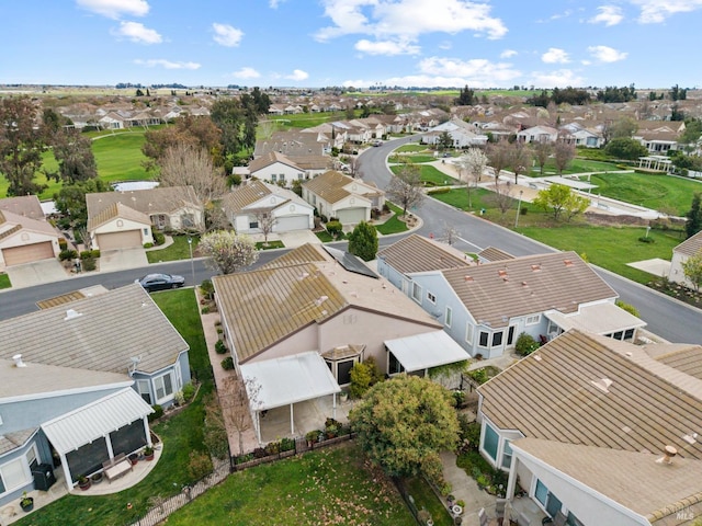 drone / aerial view with a residential view