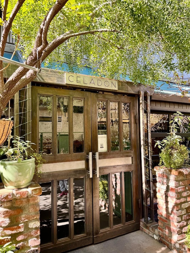 exterior space featuring french doors