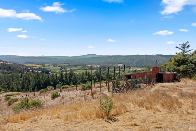 mountain view with a rural view