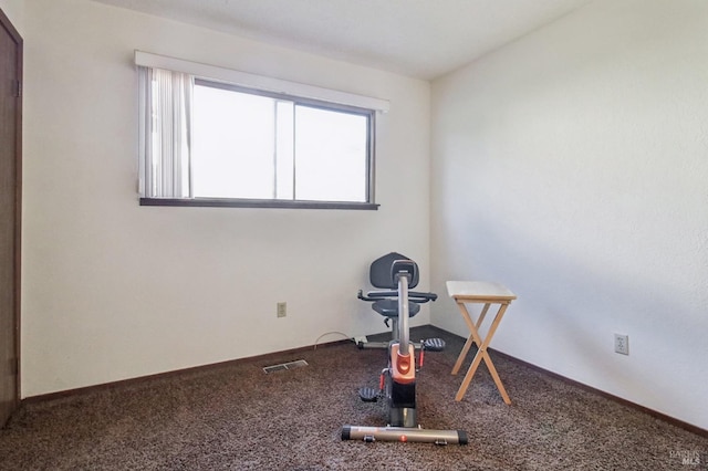 exercise area featuring visible vents