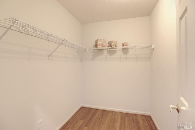 spacious closet with light wood-style floors