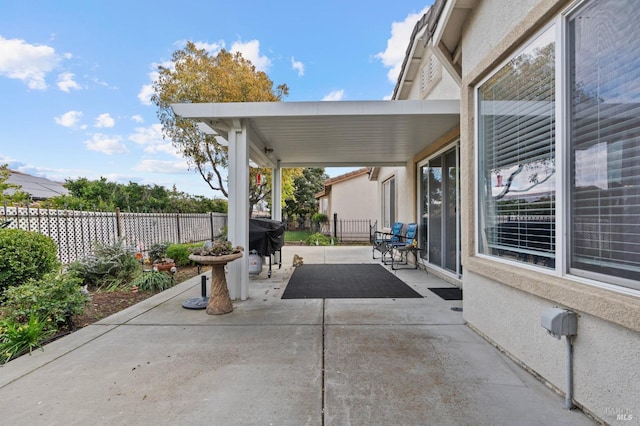 view of patio featuring a fenced backyard