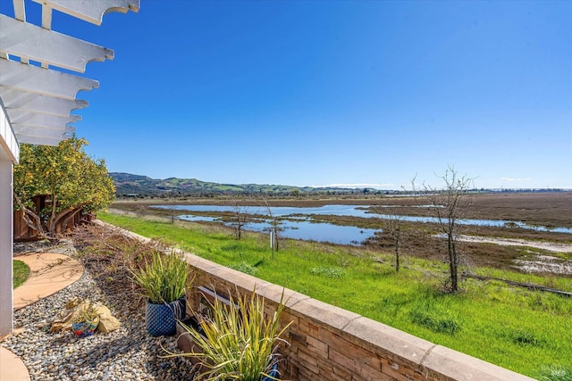 view of water feature with a mountain view