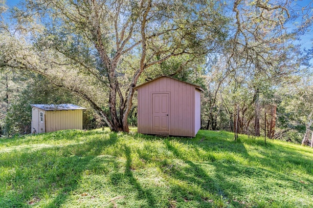 view of shed