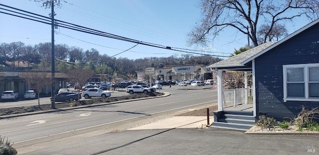 view of street with curbs and sidewalks