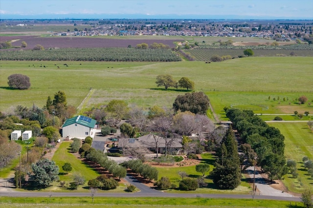 drone / aerial view with a rural view