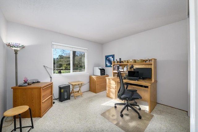 view of carpeted office space