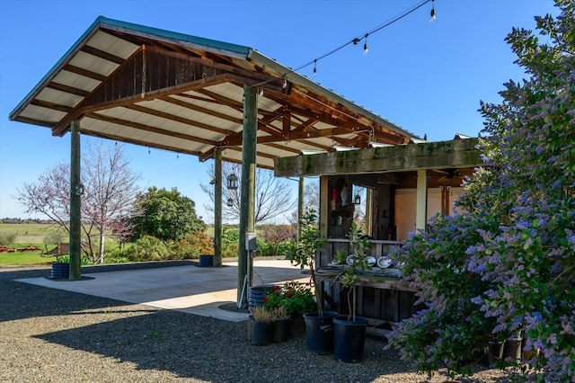 exterior space featuring a carport