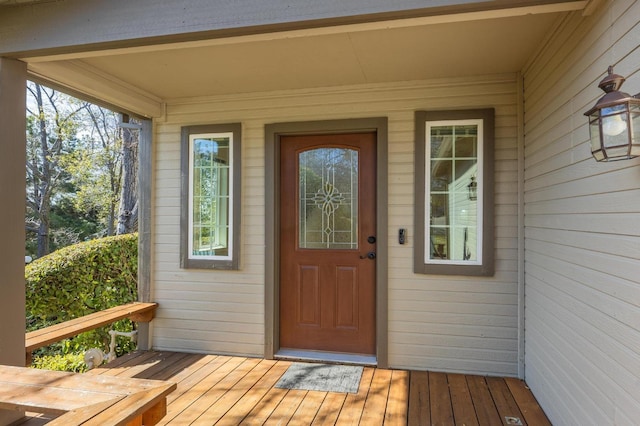 view of exterior entry