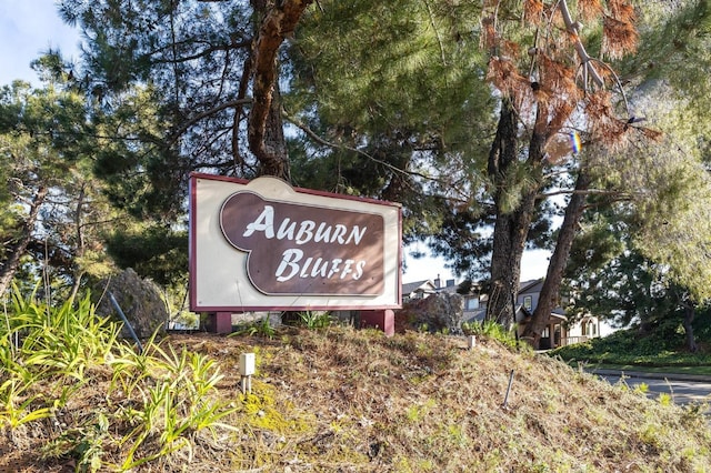 view of community sign