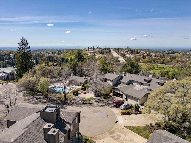 bird's eye view with a residential view