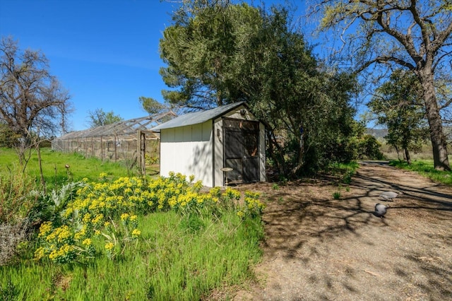 view of shed