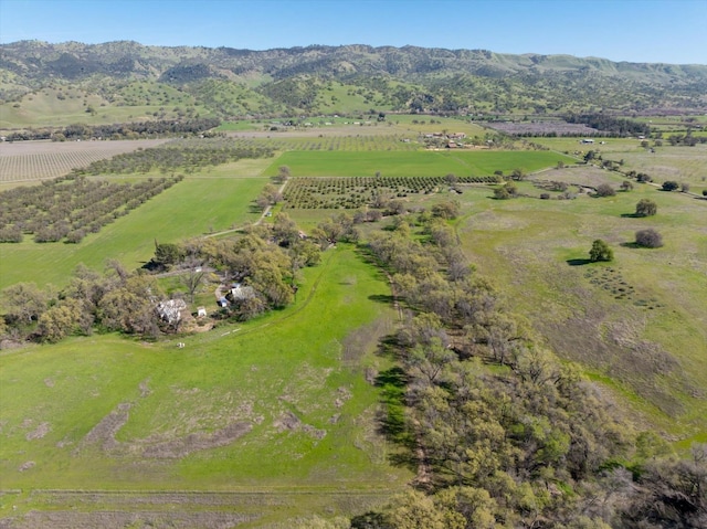 aerial view with a rural view and a mountain view