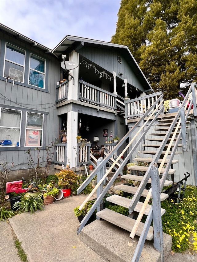 exterior space featuring stairs