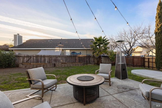 view of patio featuring a fenced backyard