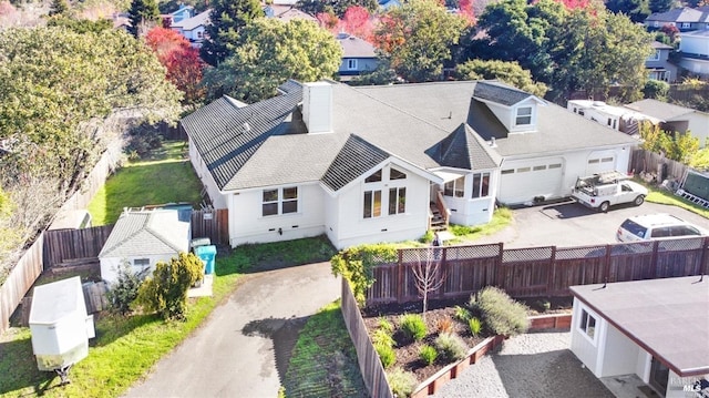 drone / aerial view with a residential view