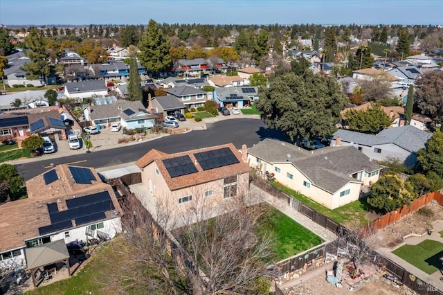 aerial view with a residential view