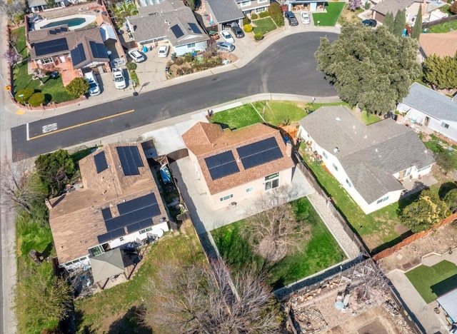 aerial view featuring a residential view