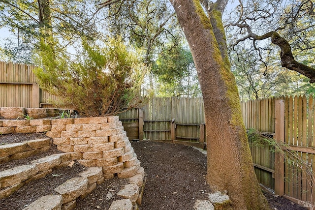 view of yard featuring a fenced backyard