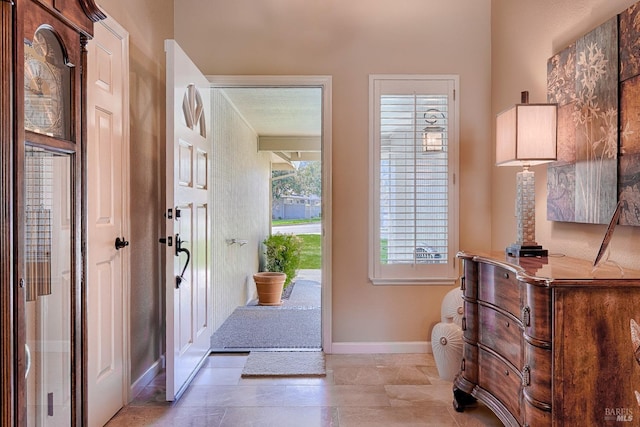 entryway with baseboards