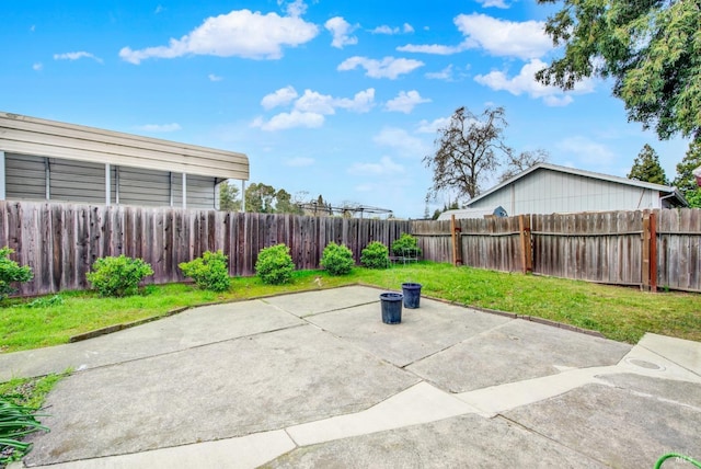 view of patio featuring a fenced backyard